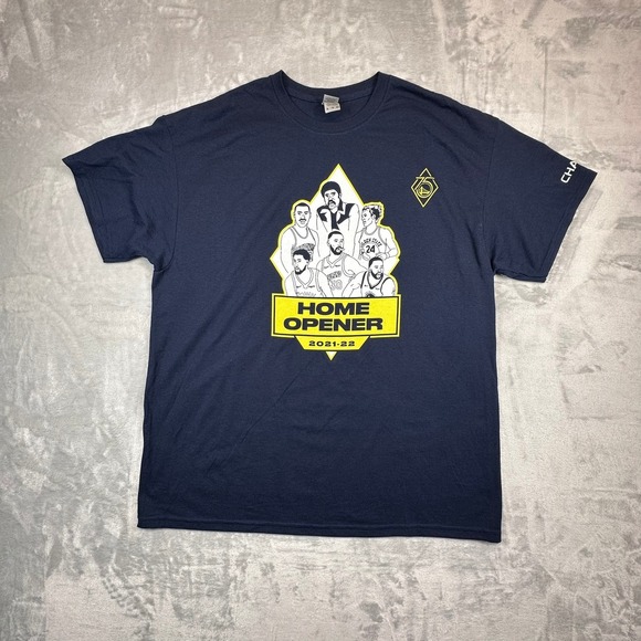 Gildan Other - Gildan‎ T-Shirt Mens XL Navy Golden State Warriors 2021-22 Home Opener NBA 75th